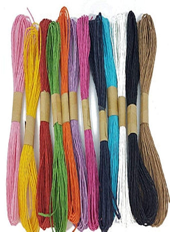 3A Featuretail Multi-Coloured Twisted Paper Rope Threads (Raffia Rope) for DIY Art and Craft Projects and Decoration (Set of 12 roll of 10mtr Each) - Image 1